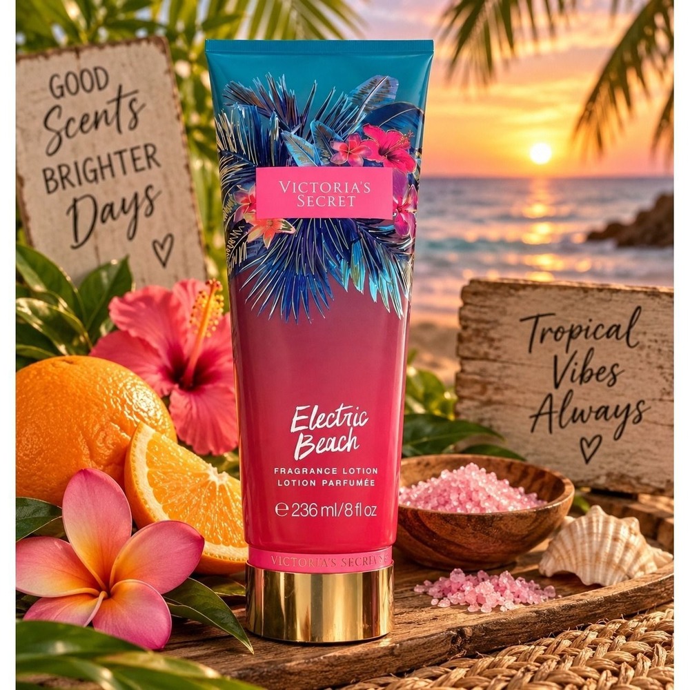 Victoria's Secret Electric Beach Fragrance Lotion 8 oz – Barely Used